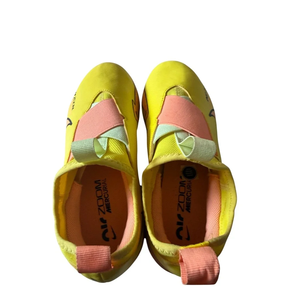 Nike Air Zoom Mercurial Kids Indoor Soccer Shoes Yellow Pink DJ5619-780 Sz 5.5Y